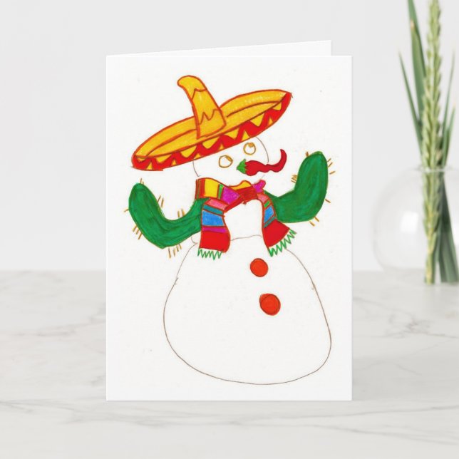 mexikanischer Schneemann Feiertagskarte (Vorderseite)