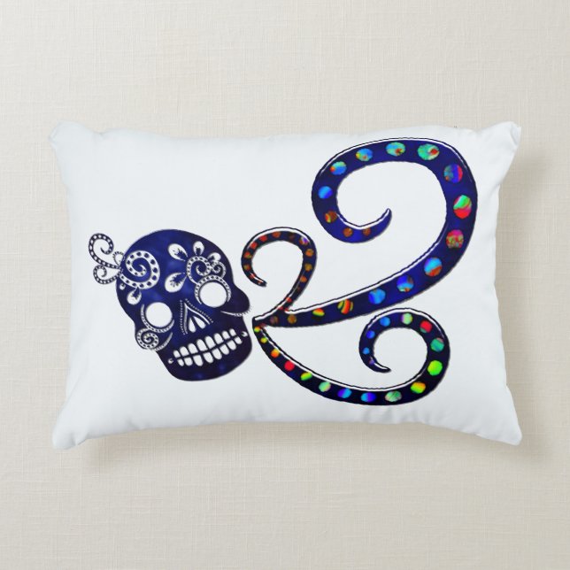 Mexikanischer Skull 3D-Festival Zierkissen (Vorderseite)