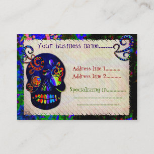 Mexikanischer Skull 3D Festivals Zolltattoo Visitenkarte