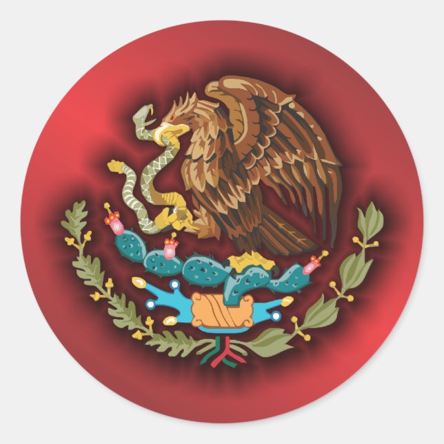 Mexikanischer Stahl 2 (rot) Runder Aufkleber (Vorderseite)