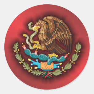 Mexikanischer Stahl 2 (Rot) Runder Aufkleber