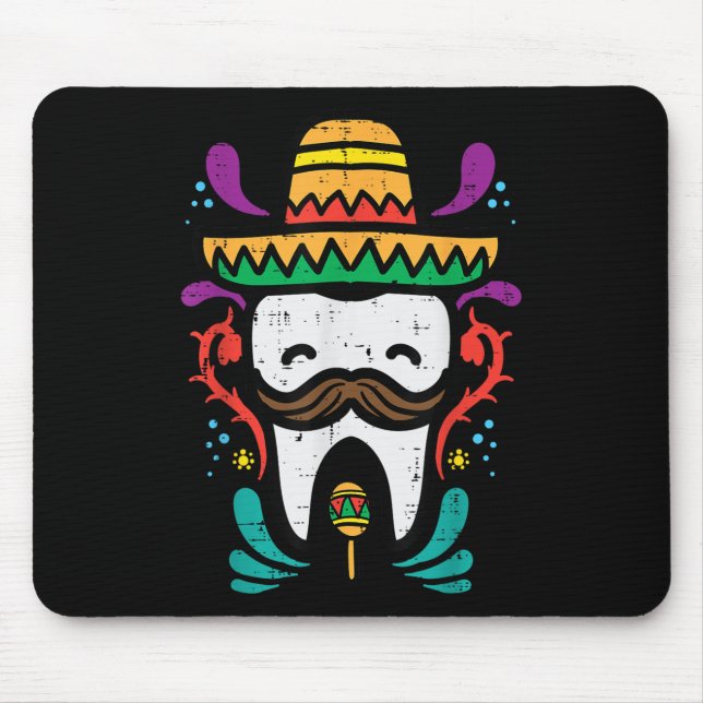 Mexikanischer Stand Funny Cinco De Mayo Dentist De Mousepad (Vorne)