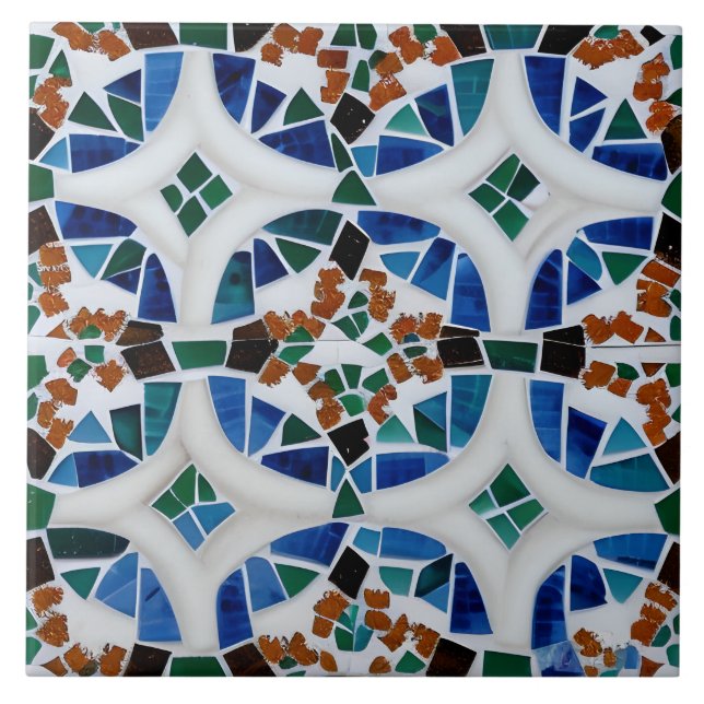 mexikanischer Stil Simulate Mosaik Red White Blue  Fliese (Vorderseite)