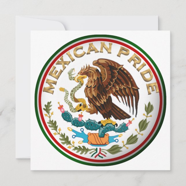 Mexikanischer Stolz (Adler aus mexikanischer Flagg Einladung (Vorderseite)