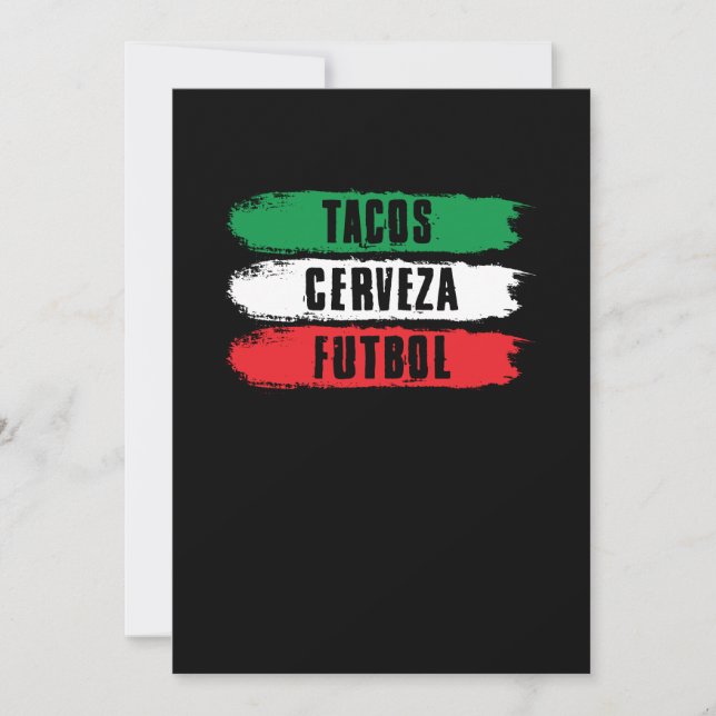 Mexikanischer Tacos Cerveza Futbol Mexiko-Preis Einladung (Vorderseite)