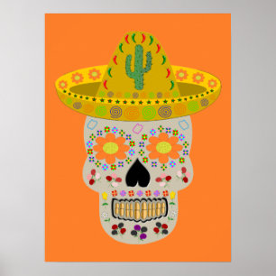Mexikanischer Tag des Toten Schädels Poster