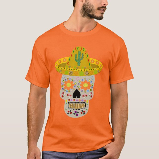 Mexikanischer Tag des Toten Schädels T-Shirt (Vorderseite)