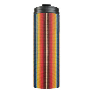 Mexikanischer Teppich: Farbige Streifen nahtlos. Thermosbecher