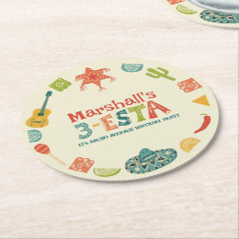Mexikanischer Themenkomplex 3-Esta Dritter Geburts Runder Pappuntersetzer