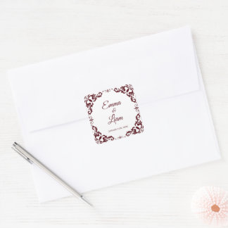 Mexikanischer Ton-Hochzeitsaufkleber – Papel Picad Quadratischer Aufkleber