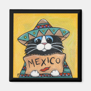 Mexikanischer Tramper-Smokings-Katzen-Magnet Magnet