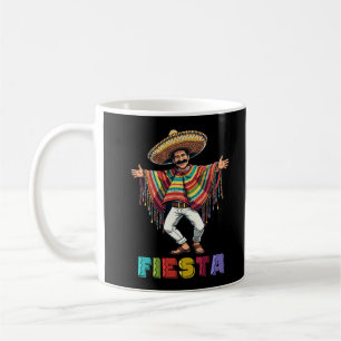 Mexikanischer Typ in Poncho tanzt Fiesta Cinco de  Kaffeetasse