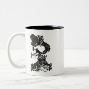 Mexikanischer Volks Kunst Totenkopf Blumen-Haube V Zweifarbige Tasse