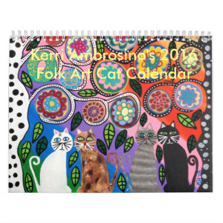 Mexikanischer Volkskunst-Katzen-Kalender Ambrosino Kalender