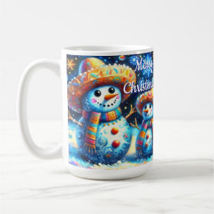 Mexikanischer Volkskunst Snowmen Schneemänner Schn Kaffeetasse