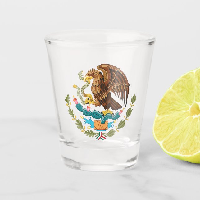 Mexikanischer Wappen Tenochtitlan Mexiko Schnapsglas (Vorderseite)