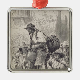 Mexikanischer Wasserträger Silbernes Ornament