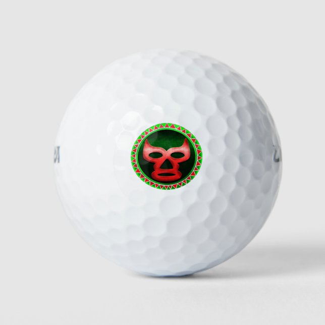 Mexikanischer Wrestling Mask Lucha Libre Golfball (Vorderseite)