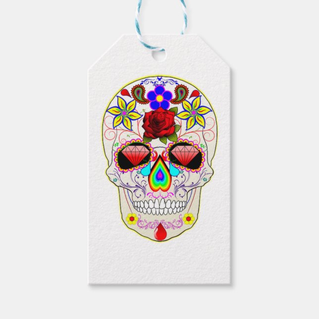 MEXIKANISCHER ZUGAR SKULL GESCHENKANHÄNGER (Vorderseite)