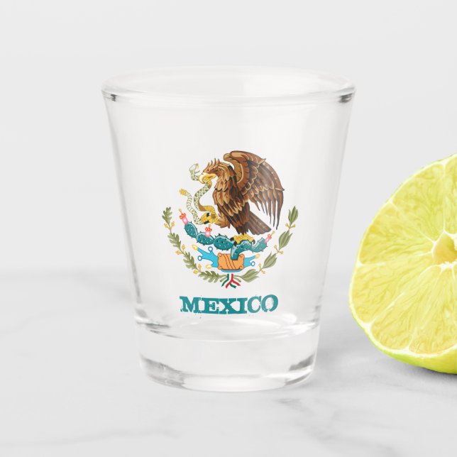 Mexikanisches Adlerwappen, Fahne/Party Schnapsglas (Vorderseite)