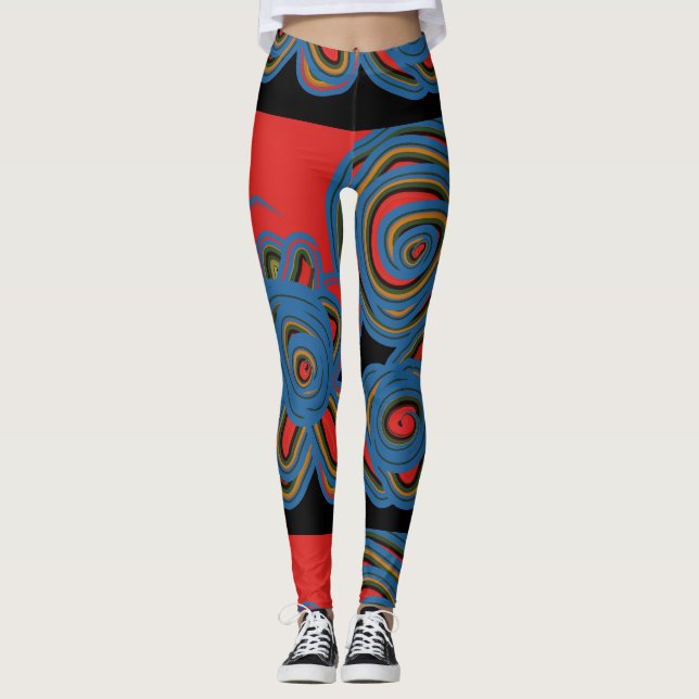 mexikanisches amerikanisches Blumenmuster Leggings (Vorderseite)