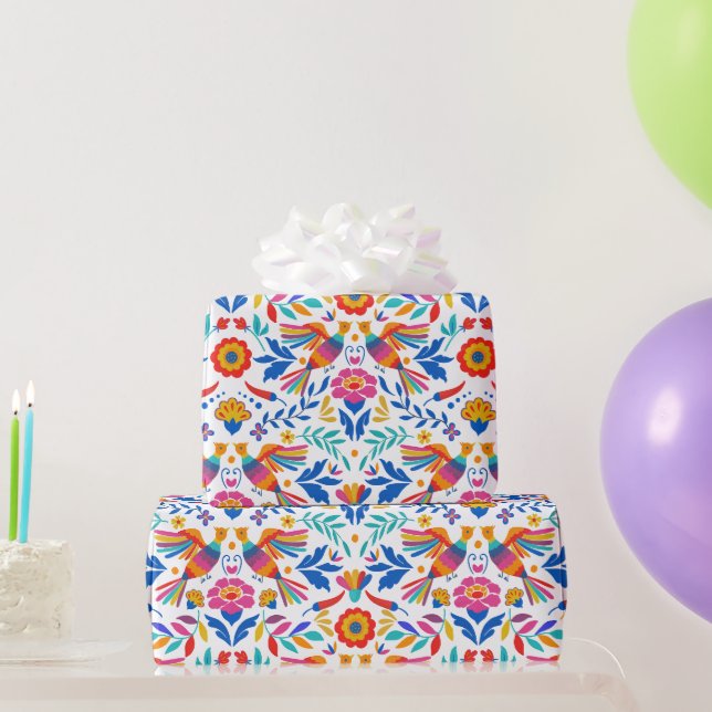 mexikanisches Baumuster-Bird-Floral Wrapping Paper Geschenkpapier (Partygeschenke)