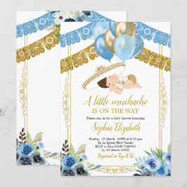 Mexikanisches Blau und Gold Charro Little Muchacho Einladung