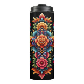 mexikanisches Blumendesign Thermosbecher
