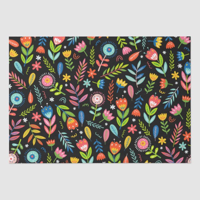 mexikanisches Blumenzapier Seidenpapier (Vorderseite)