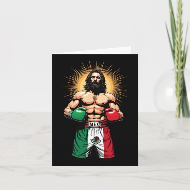 Mexikanisches Boxen Jesus Christ Mex Boxing Shorts Karte (Vorderseite)