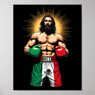 Mexikanisches Boxen Jesus Christ Mex Boxing Shorts Poster