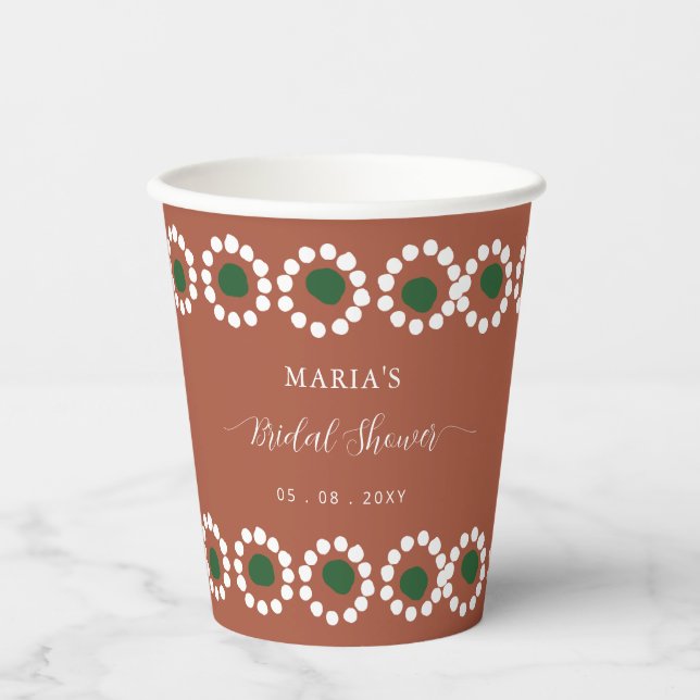 Mexikanisches Brautparty Boho Barro Pappbecher (Vorderseite)