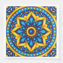 Mexikanisches Design von Blau und Gelb Serviette