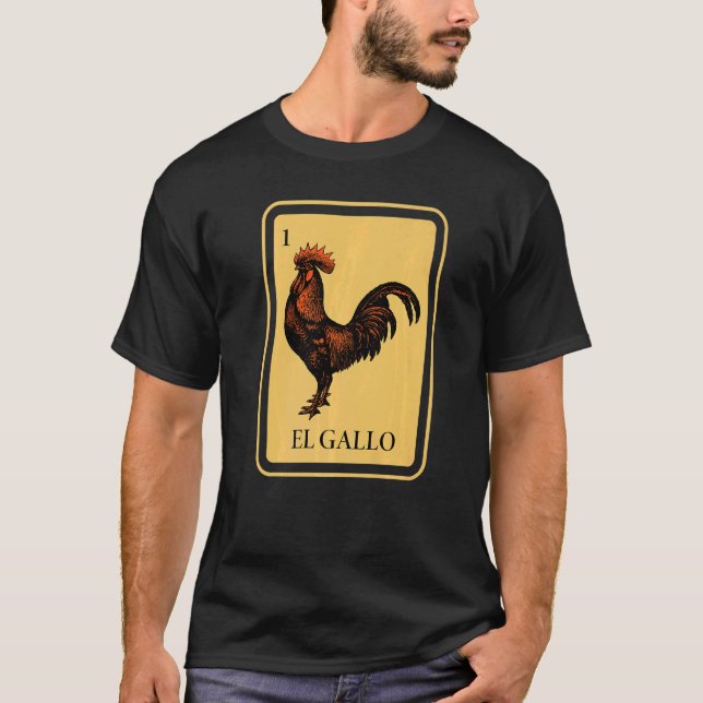 Mexikanisches El Gallo Bingo Kartenspiel Raffle Tr T-Shirt (Vorderseite)