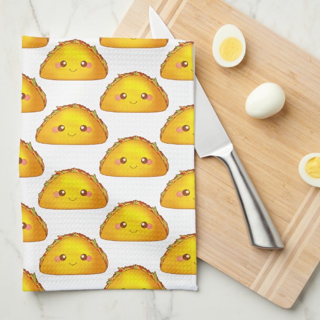 Mexikanisches Erdbeerriff - Hard Muschel Taco Geschirrtuch (Viertel Falte)