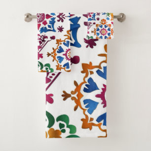 Mexikanisches farbiges Star Tile Badhandtuch Set