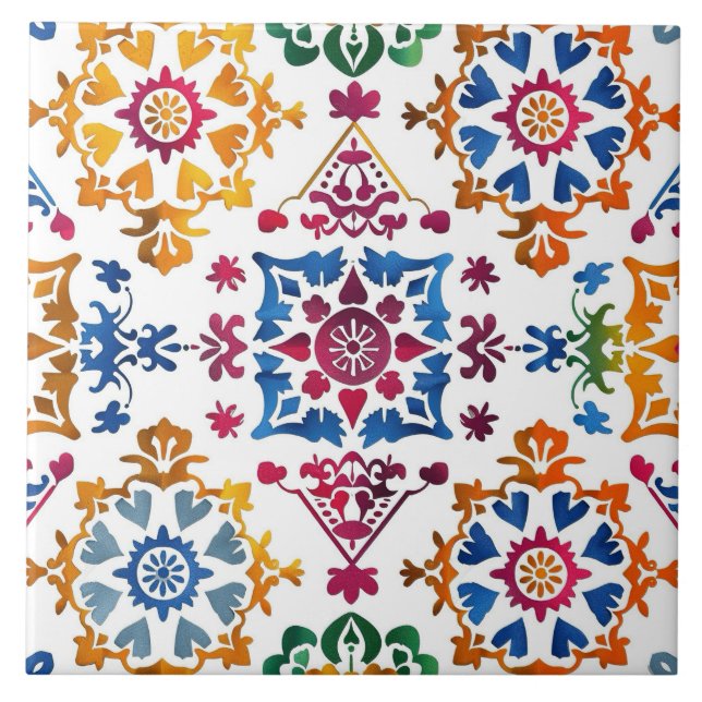 Mexikanisches farbiges Star Tile Fliese (Vorderseite)