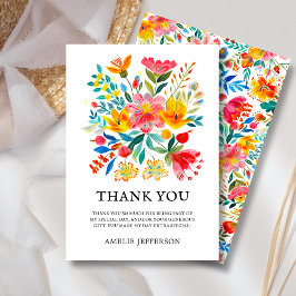 Mexikanisches Fiesta-Blumenthema Dankeskarte