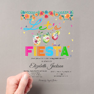Mexikanisches Fiesta Brautparty Acryleinladungen