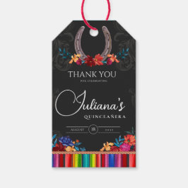 Mexikanisches Fiesta farbenfrohe Flora Charro Quin Geschenkanhänger