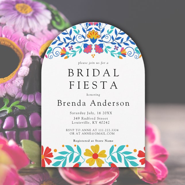Mexikanisches Fiesta Floral Latina Arch Brautparty Einladung (Von Creator hochgeladen)