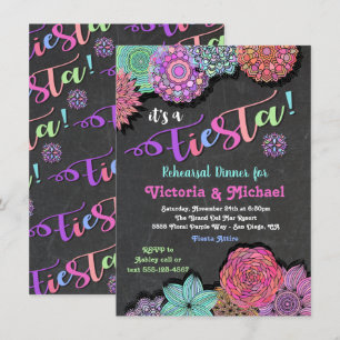 Mexikanisches Fiesta Floral Mandala Probe Dinner Einladung