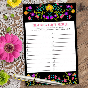 Mexikanisches Fiesta Floral Shower Game Anssheet