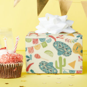 Mexikanisches Fiesta Niedlich Gemustert Geschenkpapier