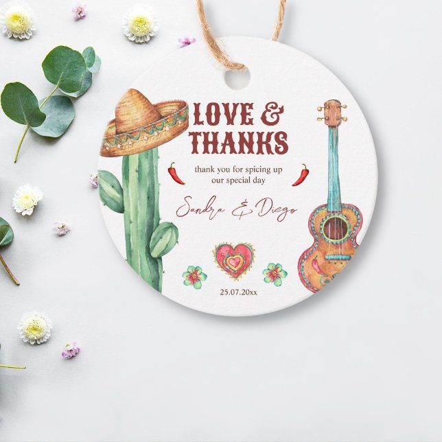 mexikanisches Fiesta-Party personalisierte Vorzüge Geschenkanhänger (Von Creator hochgeladen)