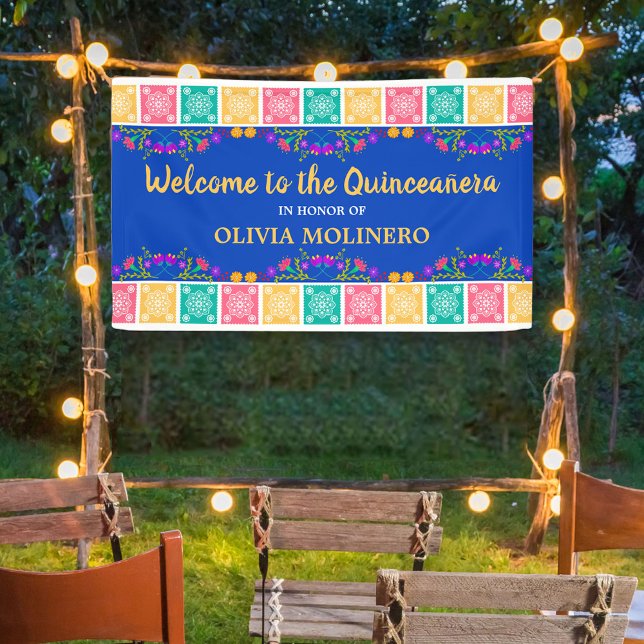 Mexikanisches Fiesta Royal Blue Quinceanera Willko Banner (Von Creator hochgeladen)