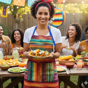 Mexikanisches Fiesta Serape Blanket Wasserfarbe Schürze