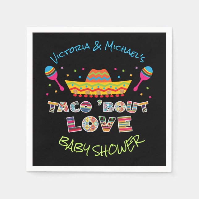 Mexikanisches Fiesta-Taco für Lieben-Paare Dusche Serviette (Vorderseite)