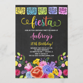 Mexikanisches Fiestageburtstags-Party Einladung