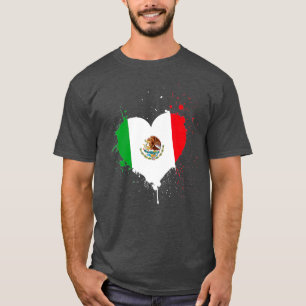 Mexikanisches Flaggenherz Viva Mexiko T-Shirt